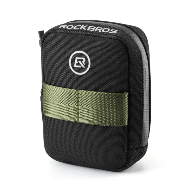 Rockbros Mini Saddle Bag with CO2 Cartridge Holder - Black/Greeneng