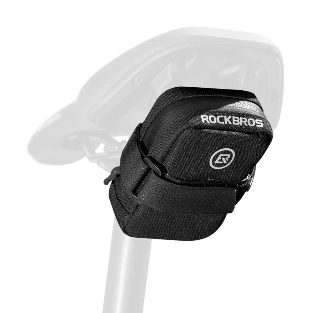 Rockbros Mini Saddle Bag with CO2 Cartridge Holder - Black/Greeneng