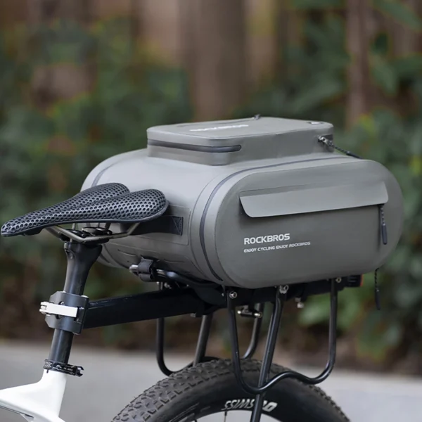 Rockbros waterproof bike pannier, for trunk, capacity 14l - grayeng