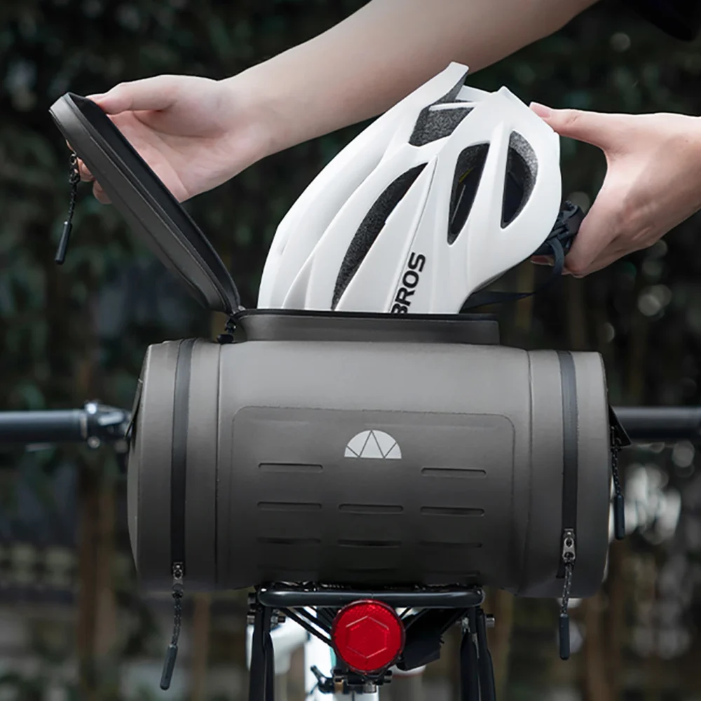 Rockbros waterproof bike pannier, for trunk, capacity 14l - grayeng