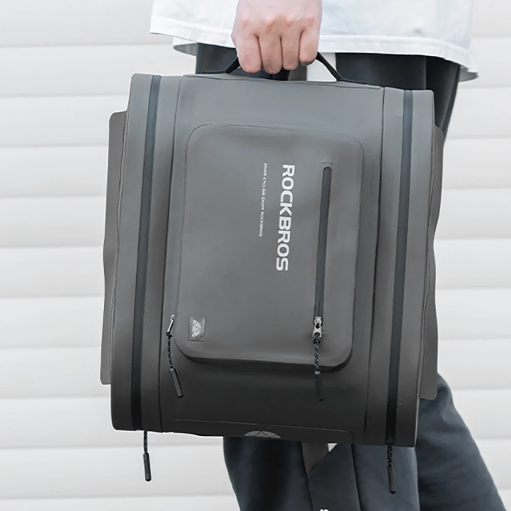 Rockbros waterproof bike pannier, for trunk, capacity 14l - grayeng