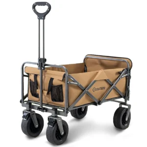 Qunature foldable, transport, garden stroller, large wheels with lock - browneng