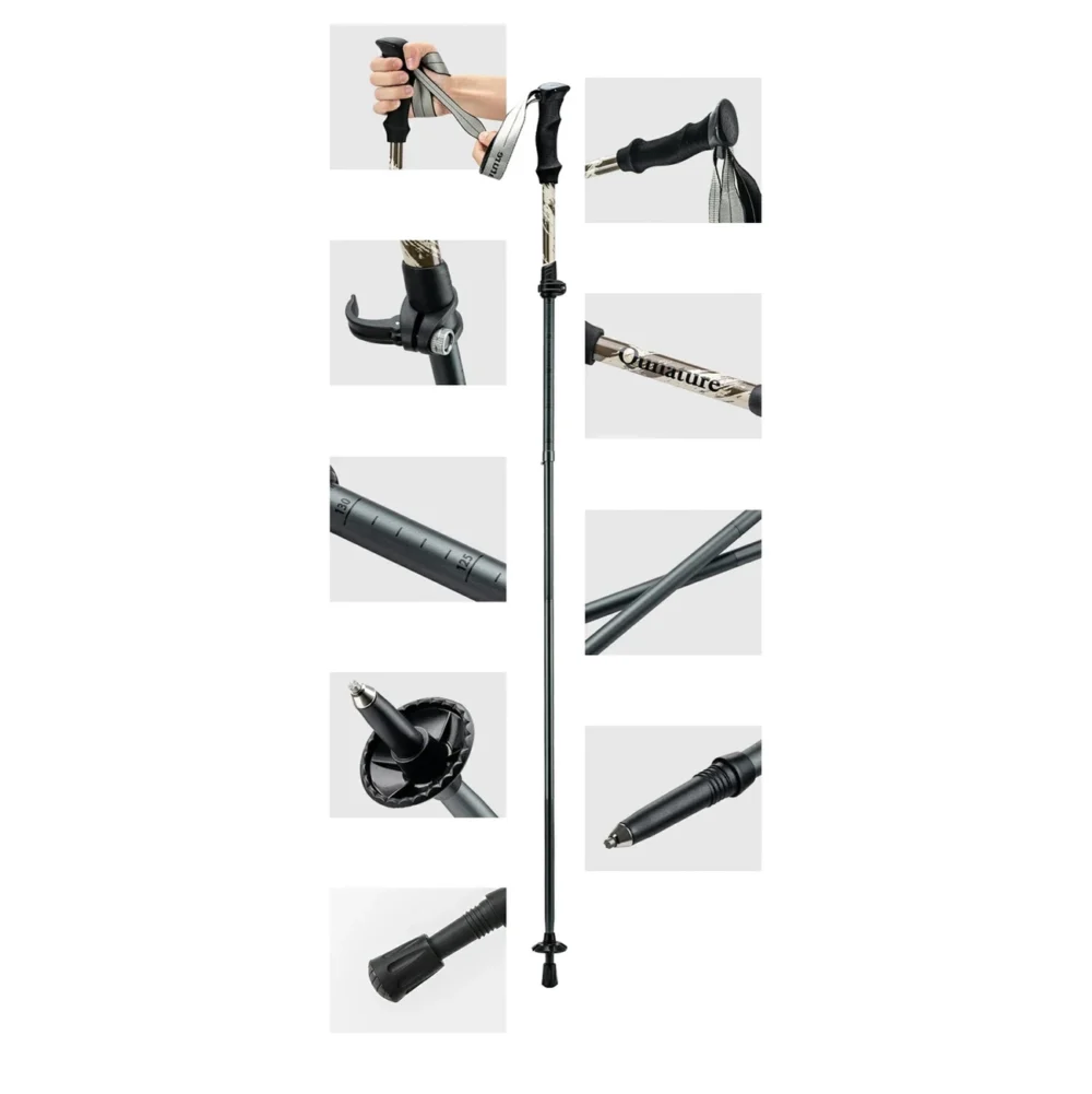 Qunature Nordic Walking Trekking Pole Aluminum 110 - 130 cm 1 pc. - Browneng