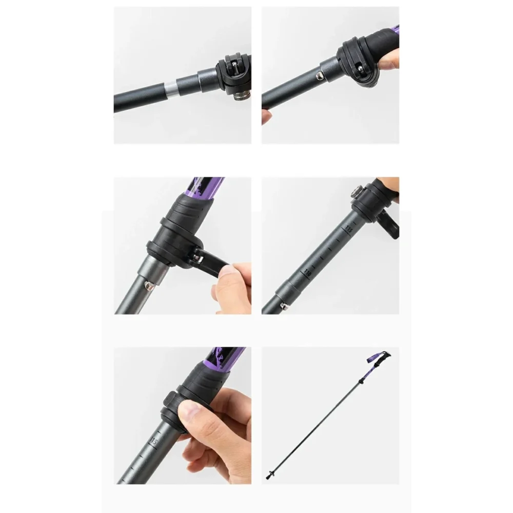 Qunature Nordic Walking Trekking Pole Aluminum 110 - 130 cm 1 pc. - Purpleeng