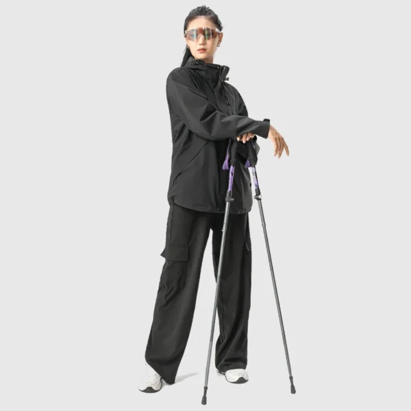 Qunature Nordic Walking Trekking Pole Aluminum 110 - 130 cm 1 pc. - Purpleeng