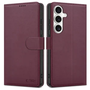 Tech-Protect Wallet Case for Samsung Galaxy S25 - Burgundyeng