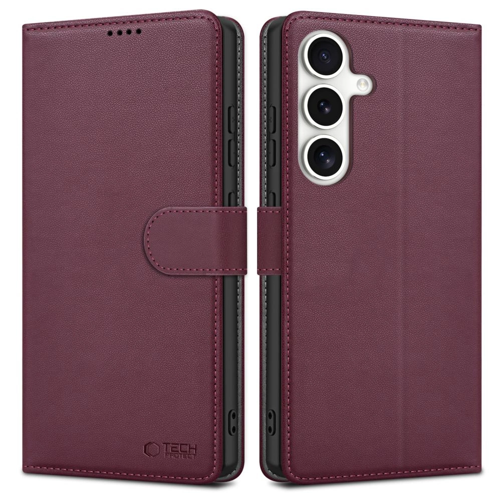 Tech-Protect Wallet Case for Samsung Galaxy S25 - Burgundyeng