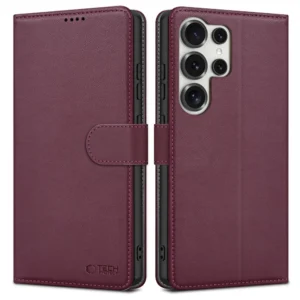 Tech-Protect Wallet Case for Samsung Galaxy S25 Ultra - Burgundyeng