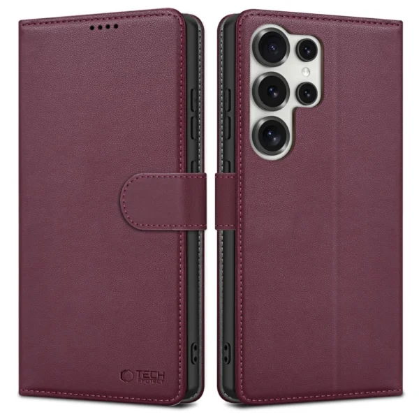 Tech-Protect Wallet Case for Samsung Galaxy S25 Ultra - Burgundyeng