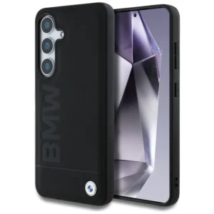 BMW Leather Big Wordmark Case for Samsung Galaxy S25 - Blackeng
