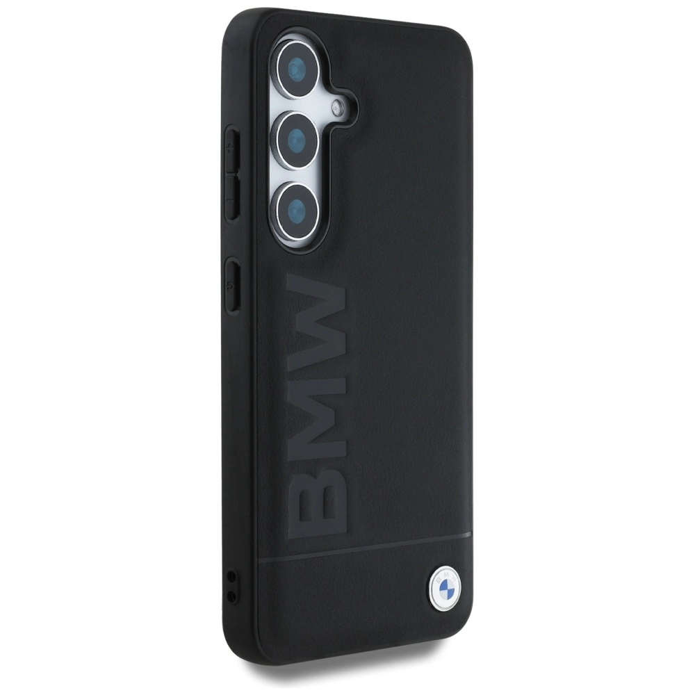 BMW Leather Big Wordmark Case for Samsung Galaxy S25 - Blackeng