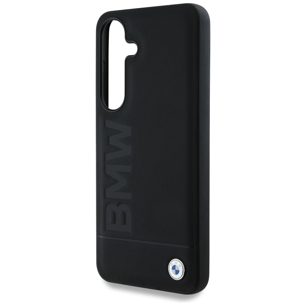 BMW Leather Big Wordmark Case for Samsung Galaxy S25 - Blackeng