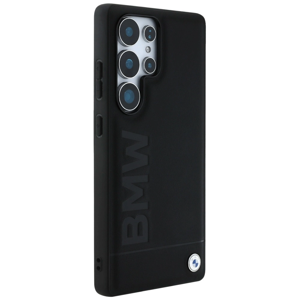 BMW Leather Big Wordmark Case for Samsung Galaxy S25 Ultra - Blackeng