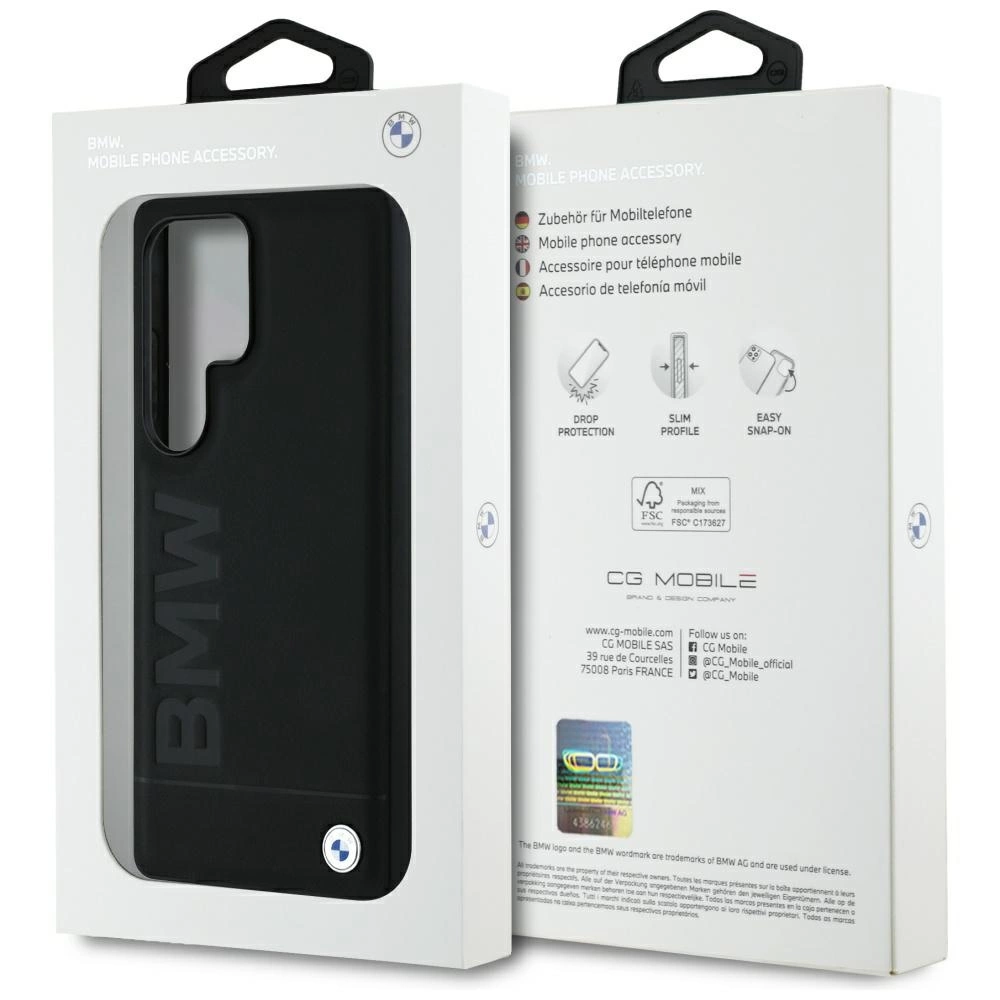 BMW Leather Big Wordmark Case for Samsung Galaxy S25 Ultra - Blackeng
