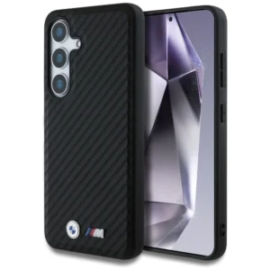 BMW Leather Carbon MagSafe Case for Samsung Galaxy S25 - Blackeng
