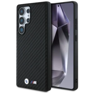 BMW Leather Carbon MagSafe Case for Samsung Galaxy S25 Ultra - Blackeng