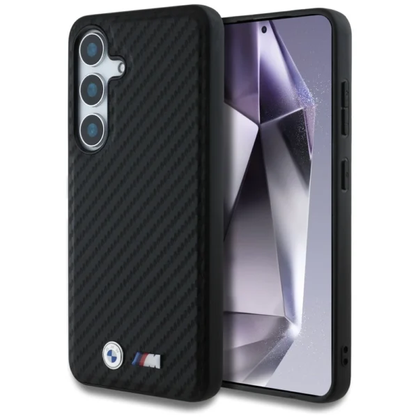 BMW Leather Carbon MagSafe Case for Samsung Galaxy S25+ - Blackeng