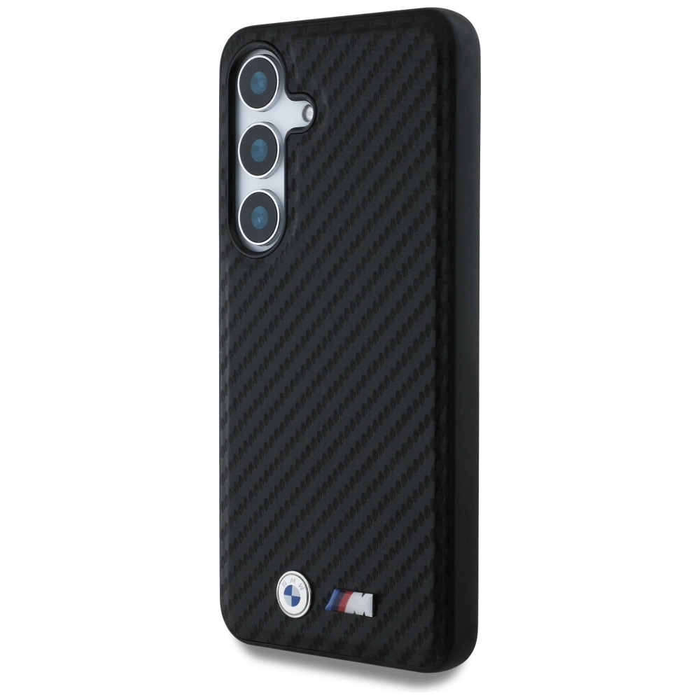 BMW Leather Carbon MagSafe Case for Samsung Galaxy S25+ - Blackeng