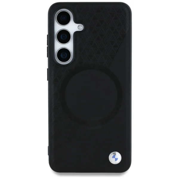 BMW Leather Half Textured MagSafe Case for Samsung Galaxy S25 - Blackeng