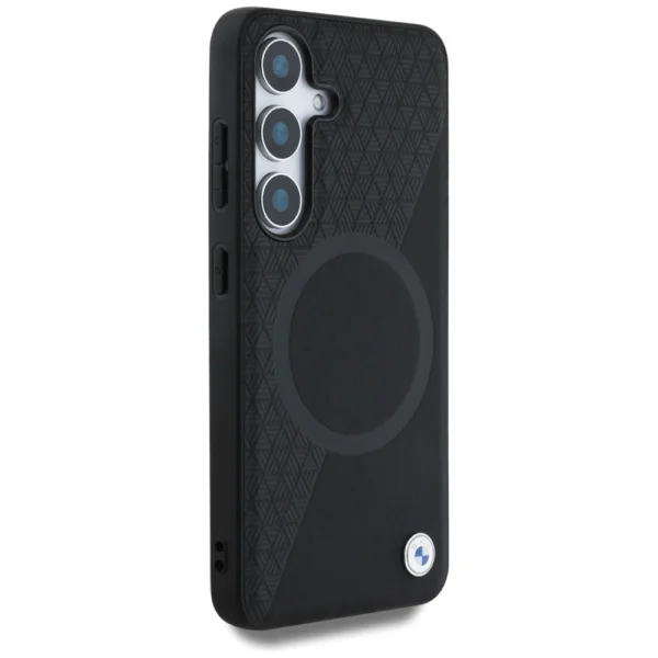BMW Leather Half Textured MagSafe Case for Samsung Galaxy S25 - Blackeng