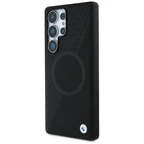 BMW Leather Half Textured MagSafe Case for Samsung Galaxy S25 Ultra - Blackeng