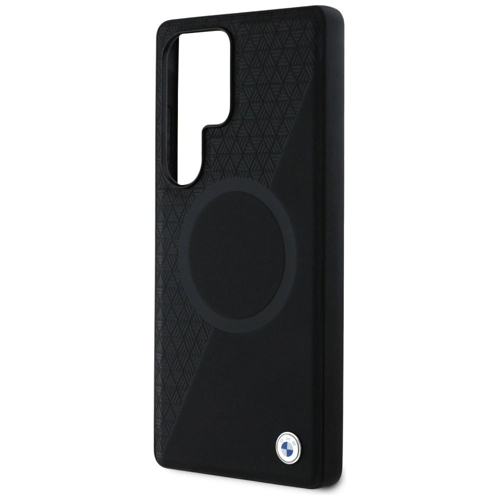BMW Leather Half Textured MagSafe Case for Samsung Galaxy S25 Ultra - Blackeng
