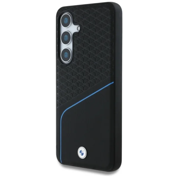 BMW Leather Textured and Smooth MagSafe Case for Samsung Galaxy S25 - Blackeng