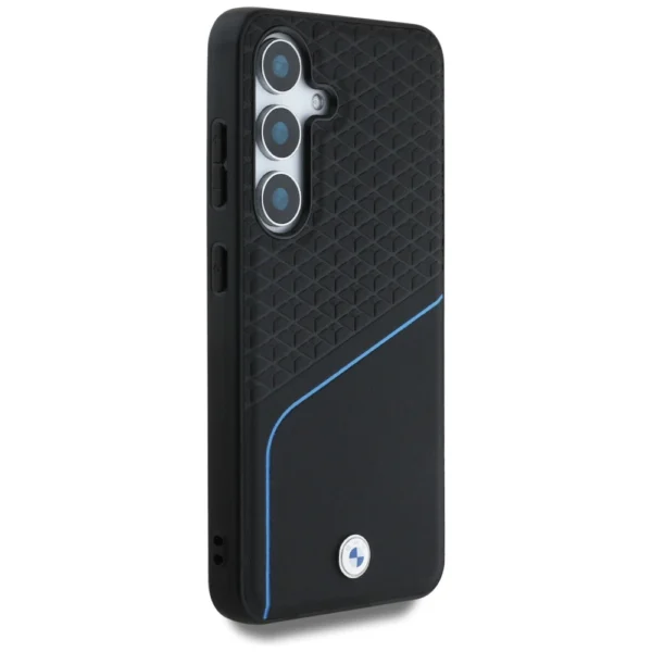 BMW Leather Textured and Smooth MagSafe Case for Samsung Galaxy S25 - Blackeng