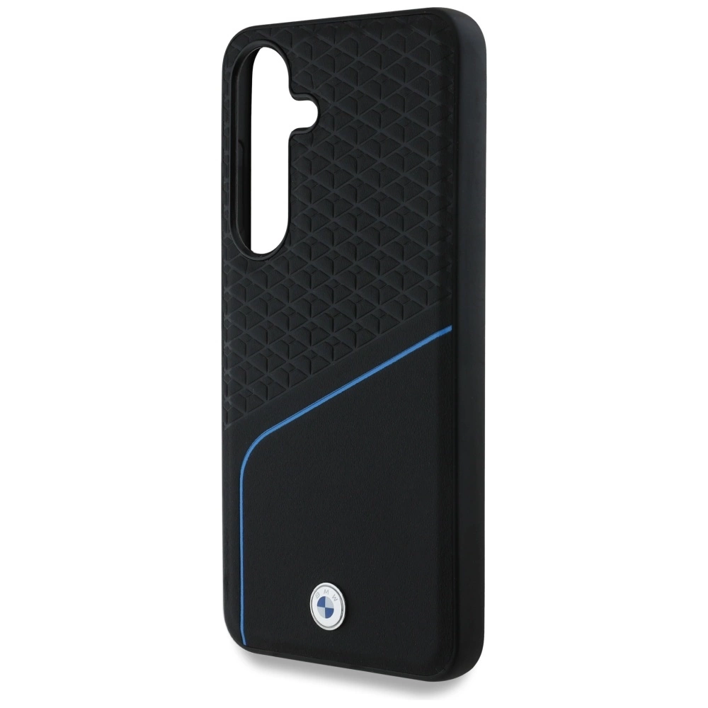 BMW Leather Textured and Smooth MagSafe Case for Samsung Galaxy S25 - Blackeng
