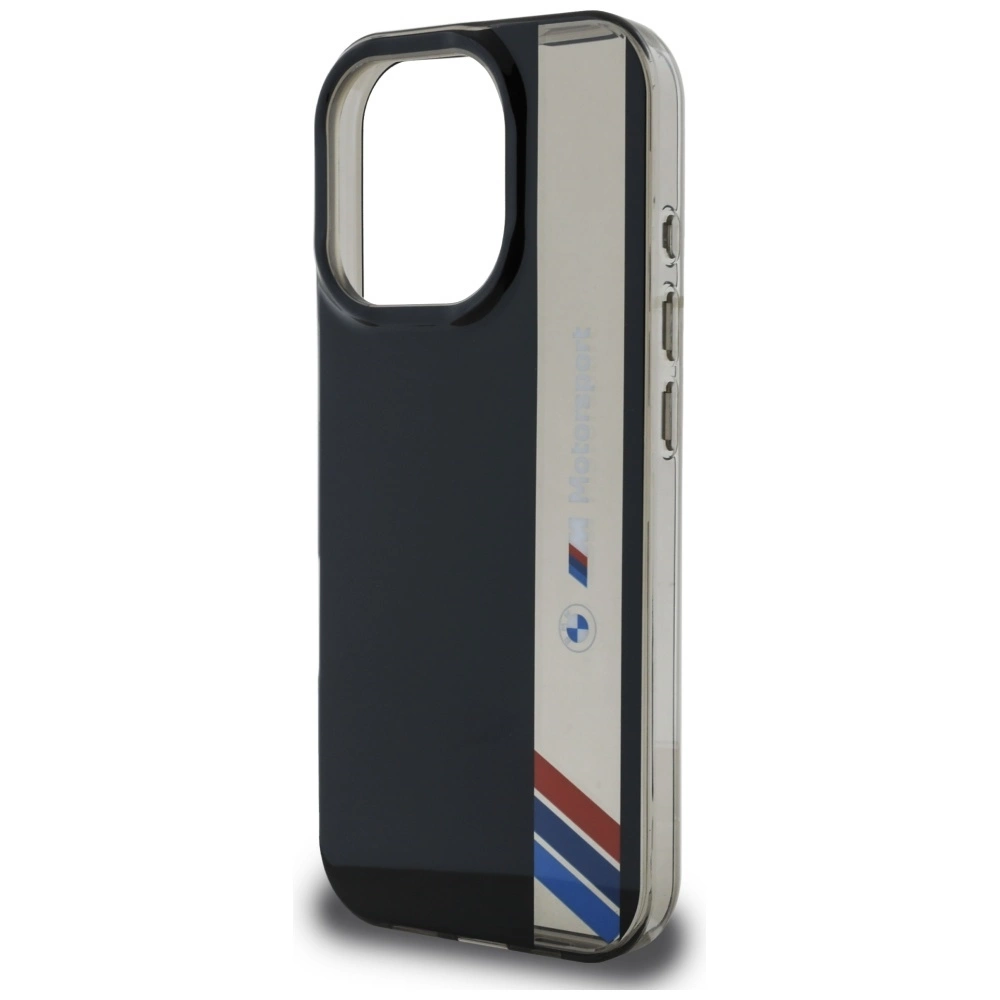 BMW Motorsport IML Vertical Stripe iPhone 16 Pro Max Case - Blackeng