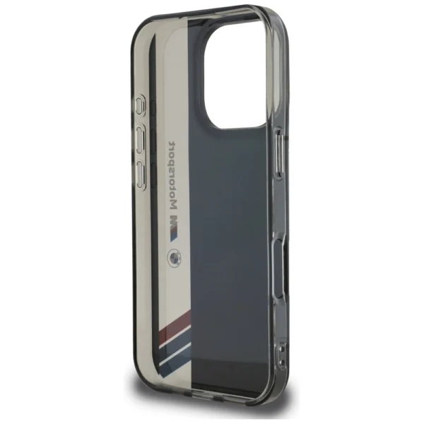 BMW Motorsport IML Vertical Stripe iPhone 16 Pro Max Case - Blackeng