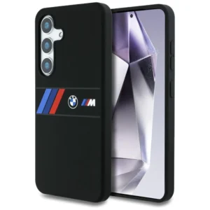 BMW Silicone Middle Tricolor Stripes MagSafe Case for Samsung Galaxy S25 - Blackeng