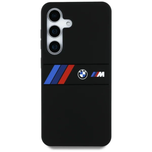 BMW Silicone Middle Tricolor Stripes MagSafe Case for Samsung Galaxy S25 - Blackeng