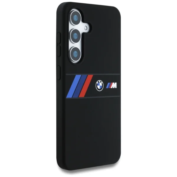 BMW Silicone Middle Tricolor Stripes MagSafe Case for Samsung Galaxy S25 - Blackeng