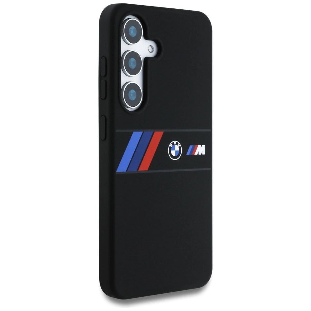 BMW Silicone Middle Tricolor Stripes MagSafe Case for Samsung Galaxy S25 - Blackeng