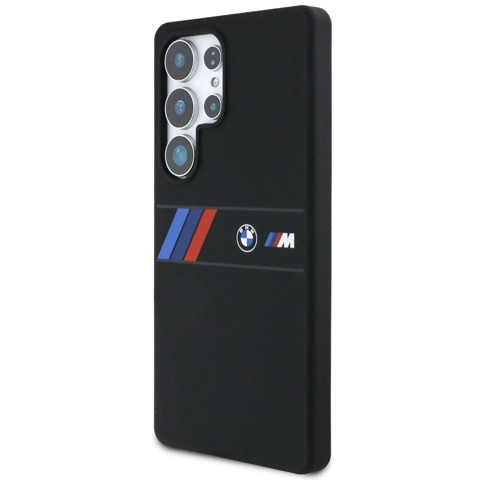 BMW Silicone Middle Tricolor Stripes MagSafe Case for Samsung Galaxy S25 Ultra - Blackeng