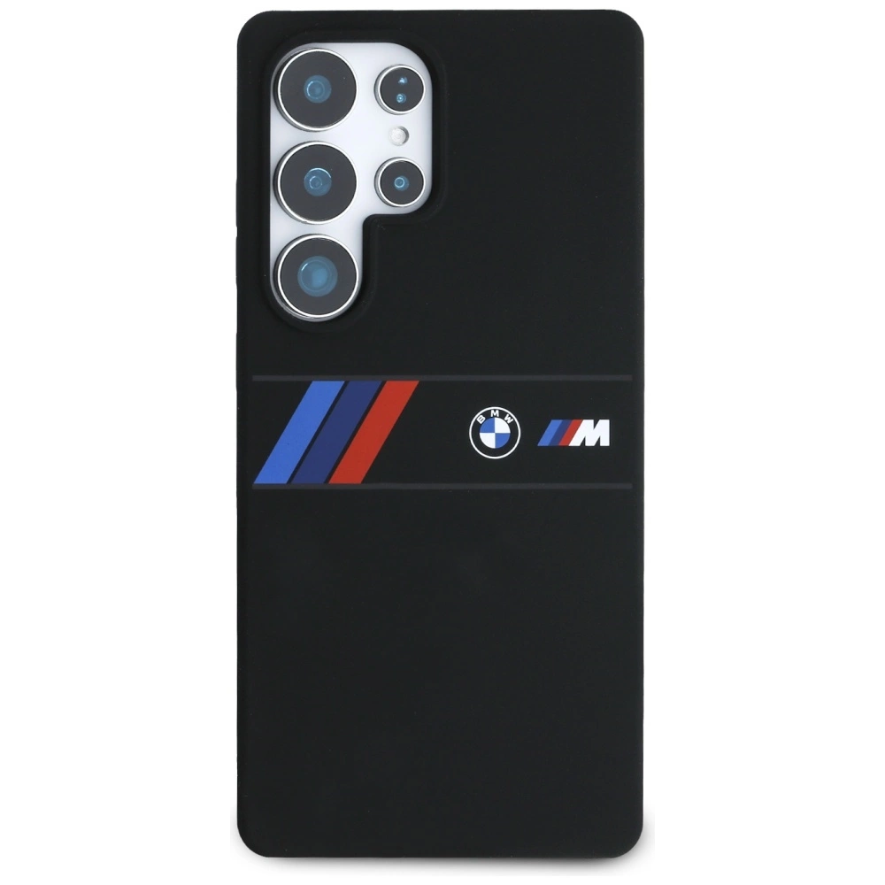 BMW Silicone Middle Tricolor Stripes MagSafe Case for Samsung Galaxy S25 Ultra - Blackeng
