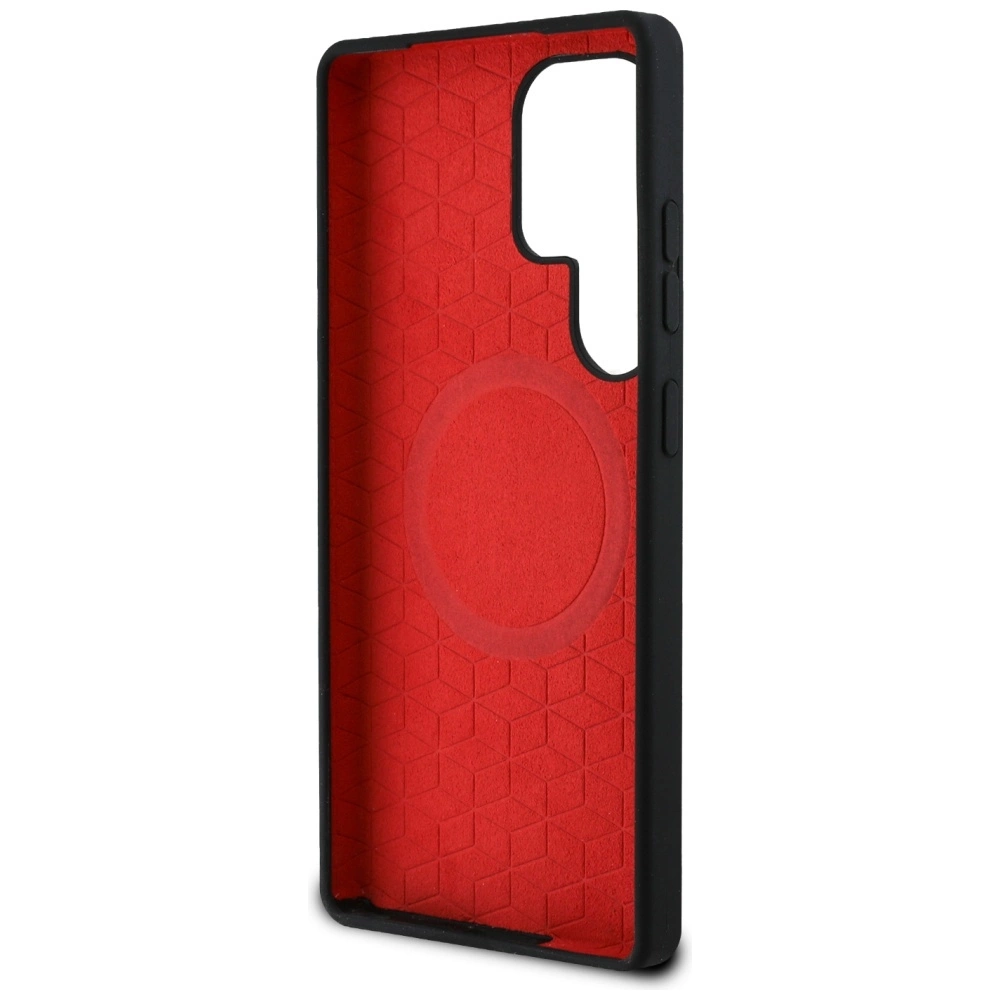 BMW Silicone Middle Tricolor Stripes MagSafe Case for Samsung Galaxy S25 Ultra - Blackeng
