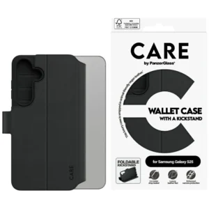 CARE by PanzerGlass Feature Wallet Kickstand Case for Samsung Galaxy S25 - Blackeng