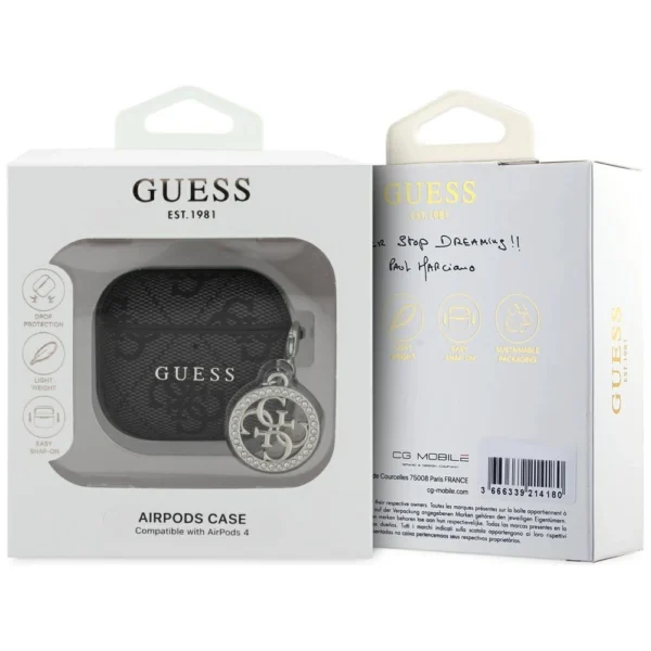 Guess 4G Strass Charm Case for AirPods 4 - Blackeng