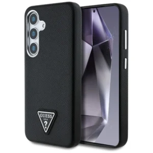 Guess Grained Triangle Logo MagSafe case for Samsung Galaxy S25 - blackeng