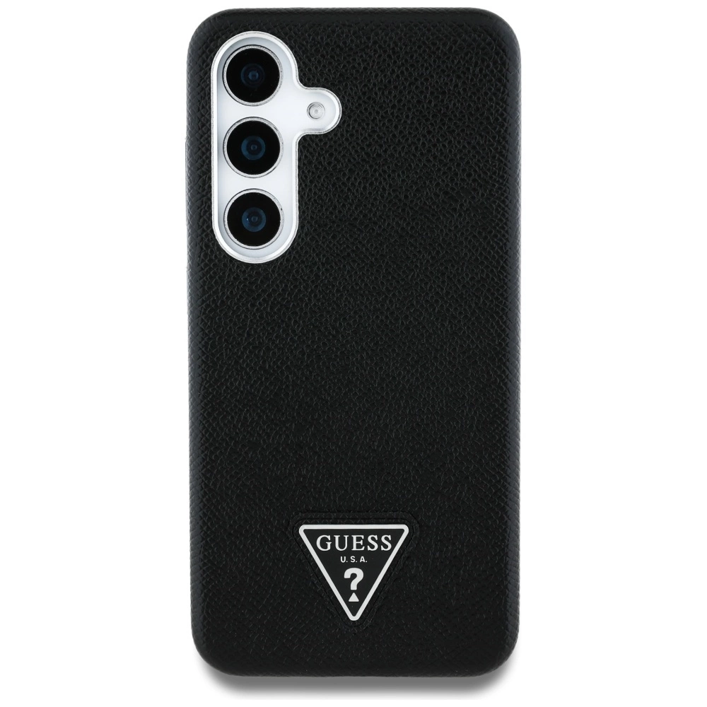 Guess Grained Triangle Logo MagSafe case for Samsung Galaxy S25 - blackeng