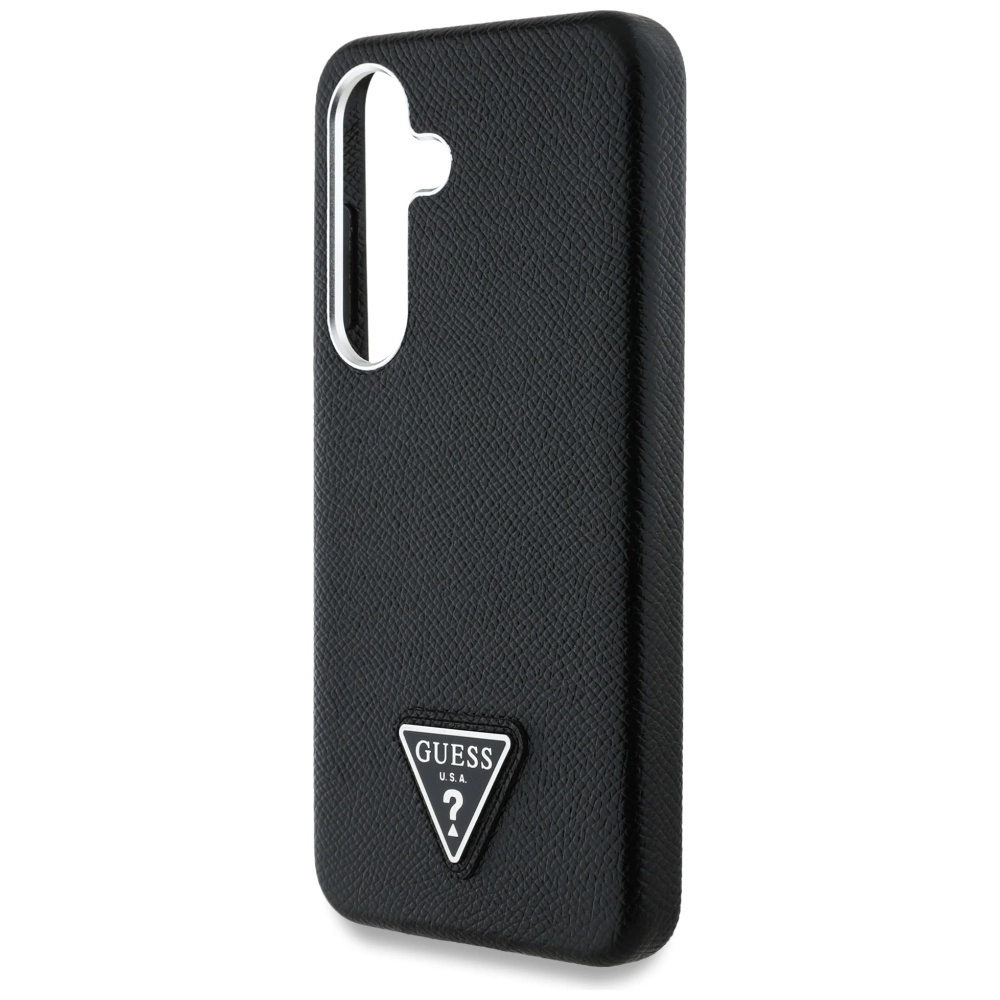 Guess Grained Triangle Logo MagSafe case for Samsung Galaxy S25 - blackeng
