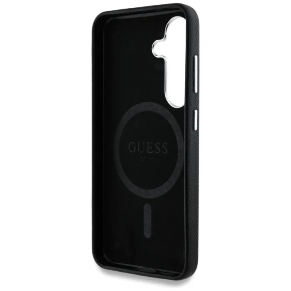 Guess Grained Triangle Logo MagSafe case for Samsung Galaxy S25 - blackeng