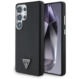 Guess Grained Triangle Logo MagSafe case for Samsung Galaxy S25 Ultra - blackeng