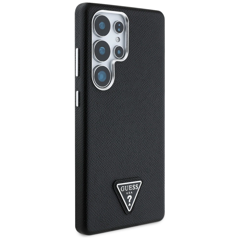 Guess Grained Triangle Logo MagSafe case for Samsung Galaxy S25 Ultra - blackeng