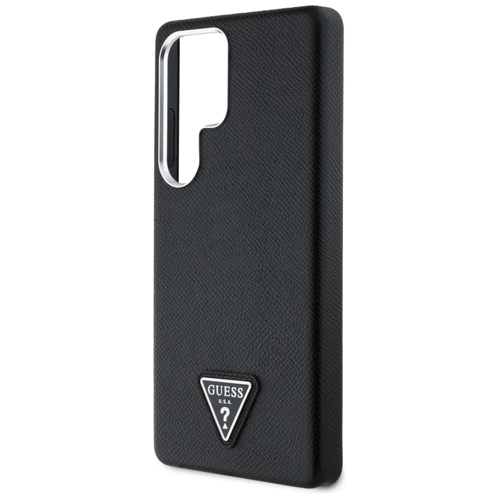 Guess Grained Triangle Logo MagSafe case for Samsung Galaxy S25 Ultra - blackeng