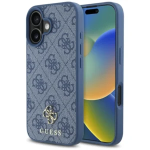 Guess HC PU 4G Small 4G and Classic Case for iPhone 16 MagSafe - Blueeng