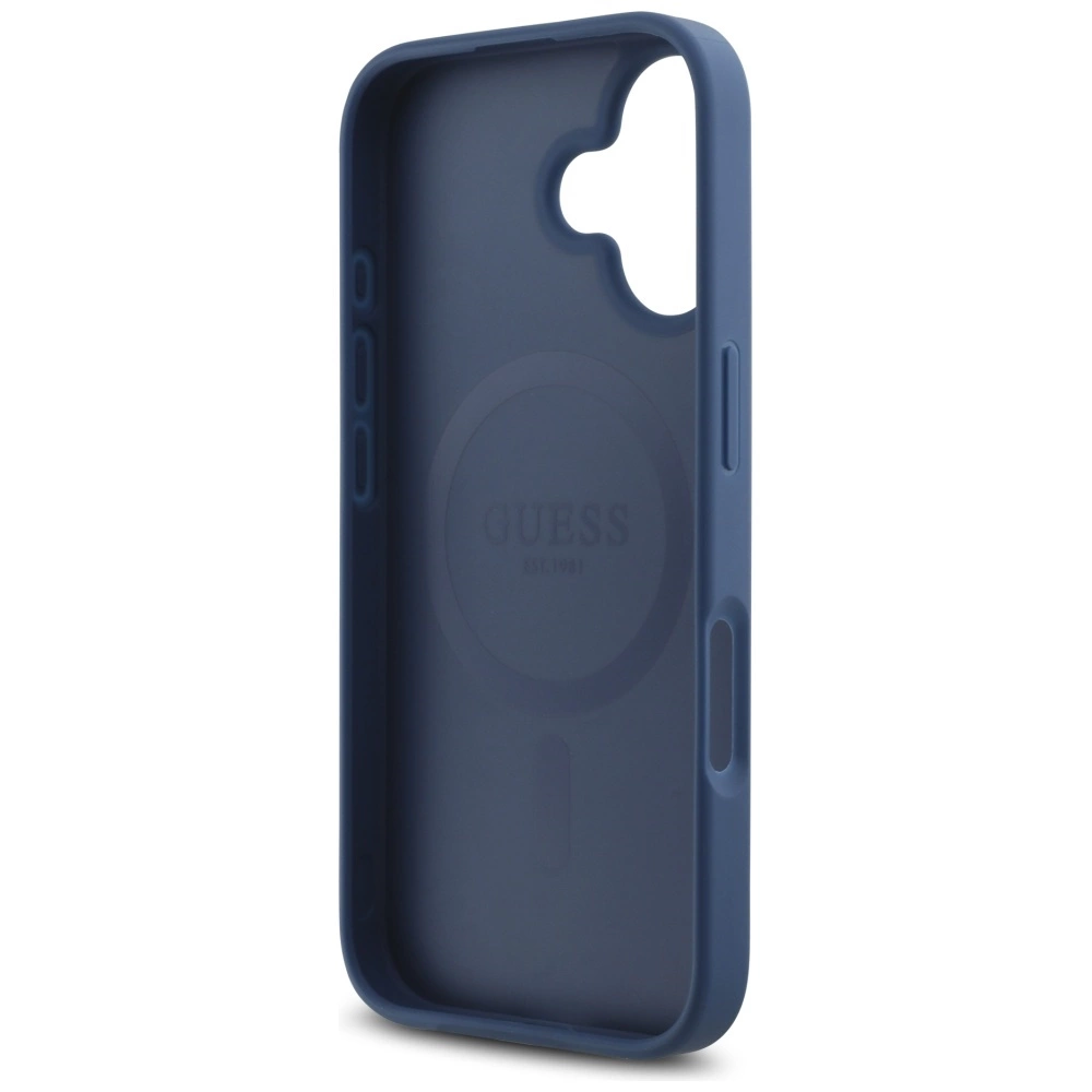 Guess HC PU 4G Small 4G and Classic Case for iPhone 16 MagSafe - Blueeng