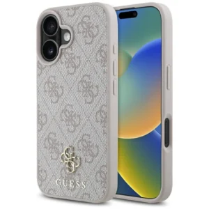 Guess HC PU 4G Small 4G and Classic iPhone 16 MagSafe Case - Pinkeng